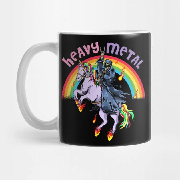 Cute Heavy Metal Rainbow Unicorn Cartoon by USProudness